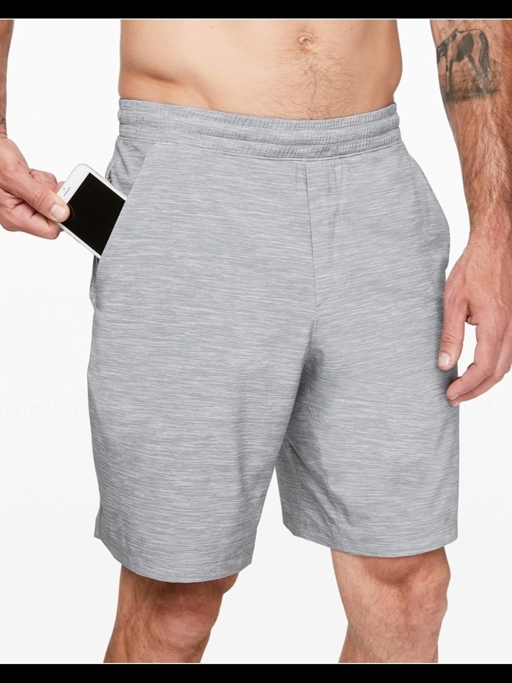 Lululemon Athletica Pace Breaker Gray Linerless Shorts Men's Size Small